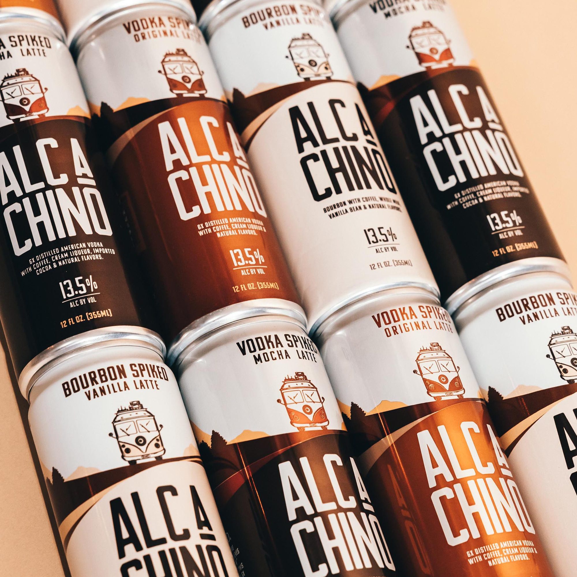 Rows of AlcaChino cans in every flavor