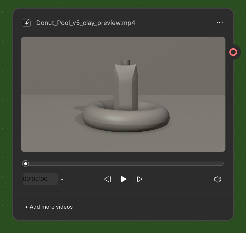 Blender clay preview: the Tetra pack sitting in a pool float