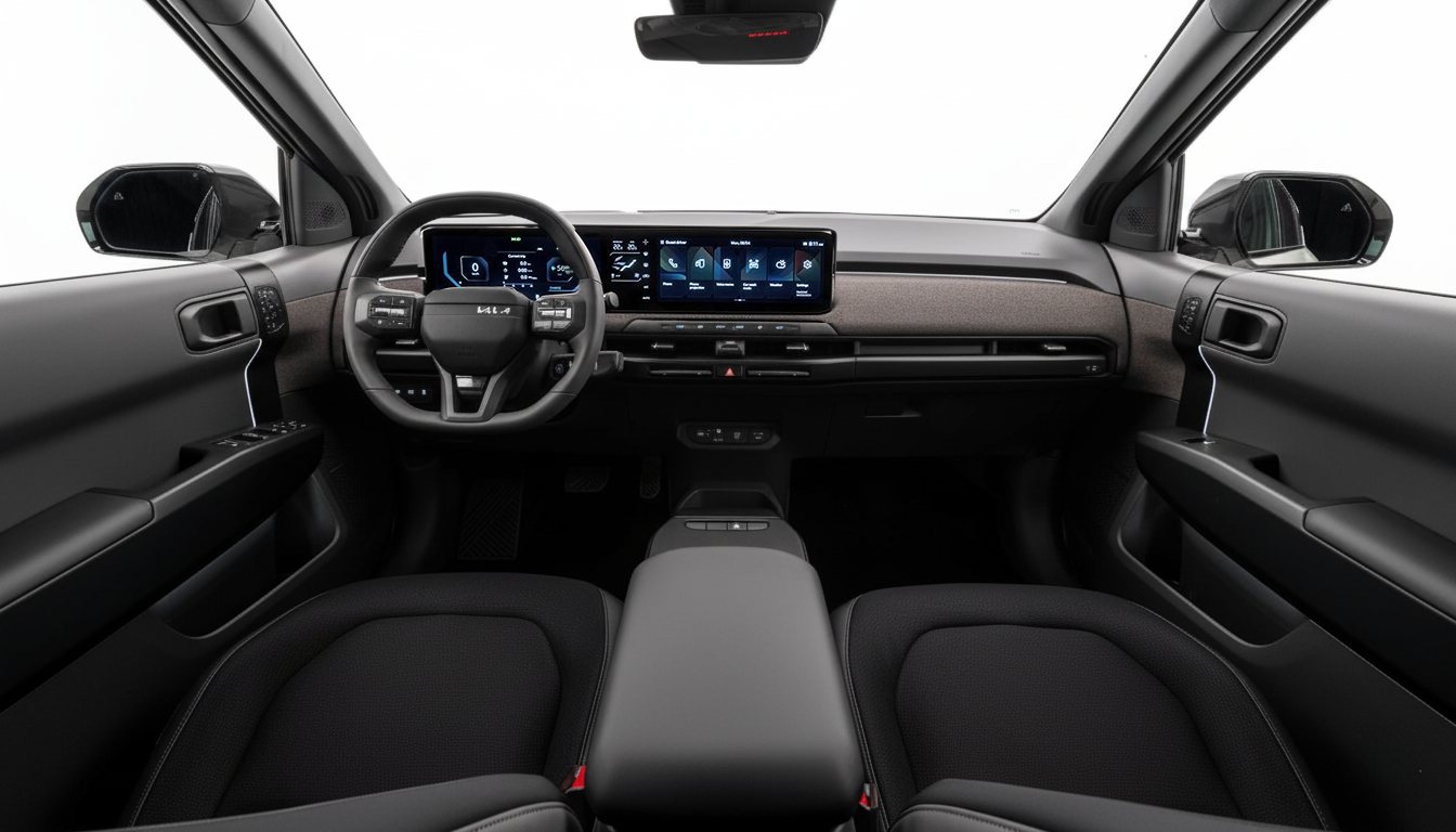 AI-modified EV interior with dark trim