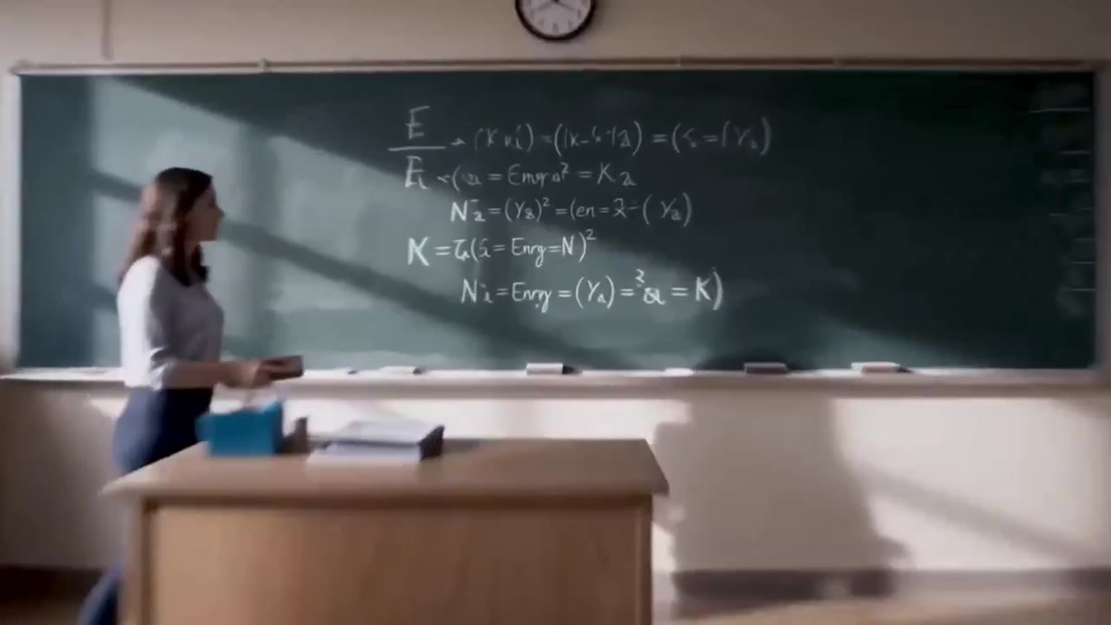 Teacher at a chalkboard