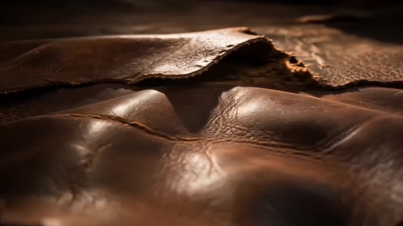 Macro of worn leather