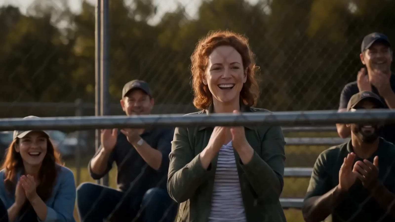 Parents cheering in the bleachers