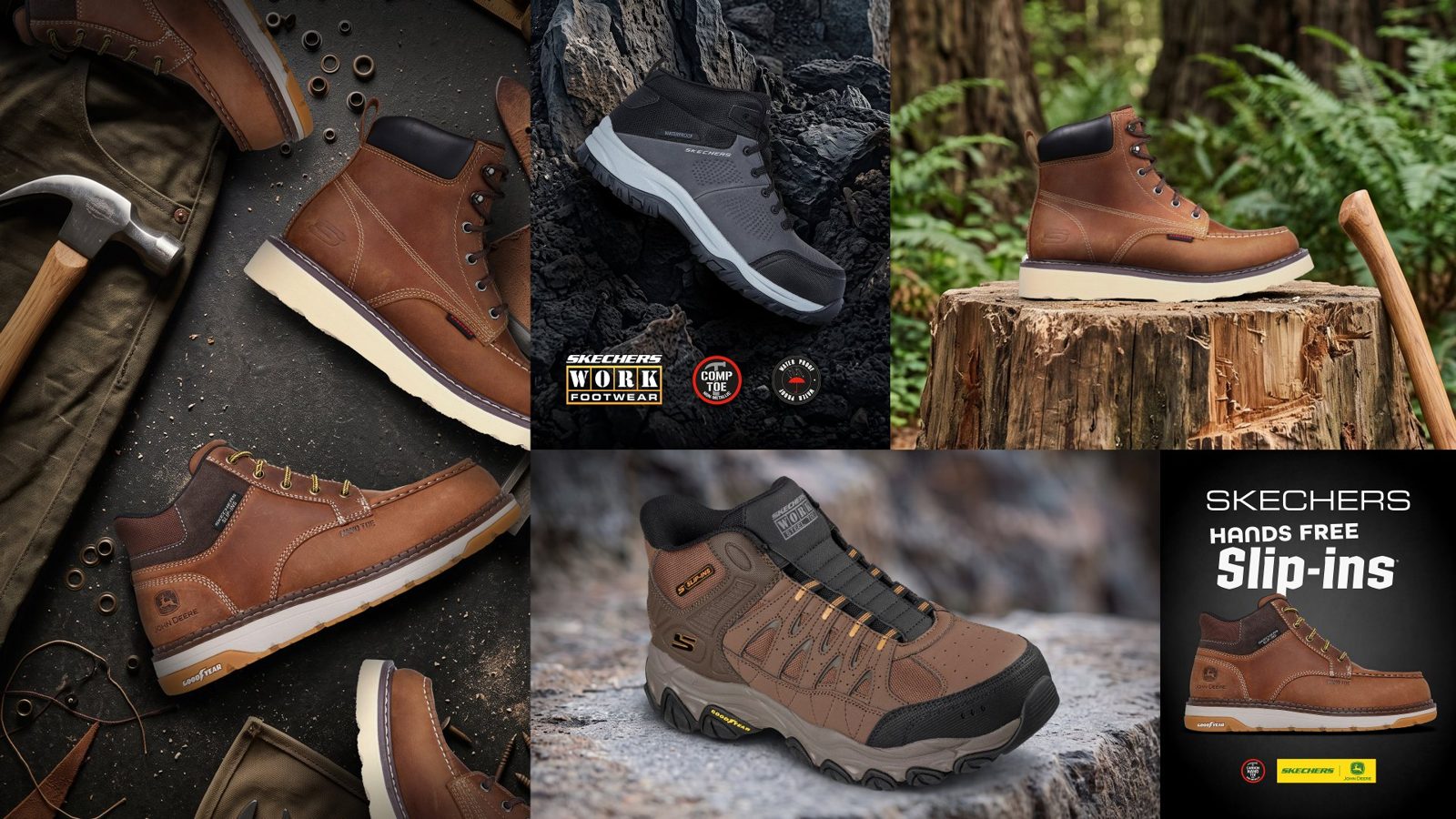 John Deere and Goodyear work boots